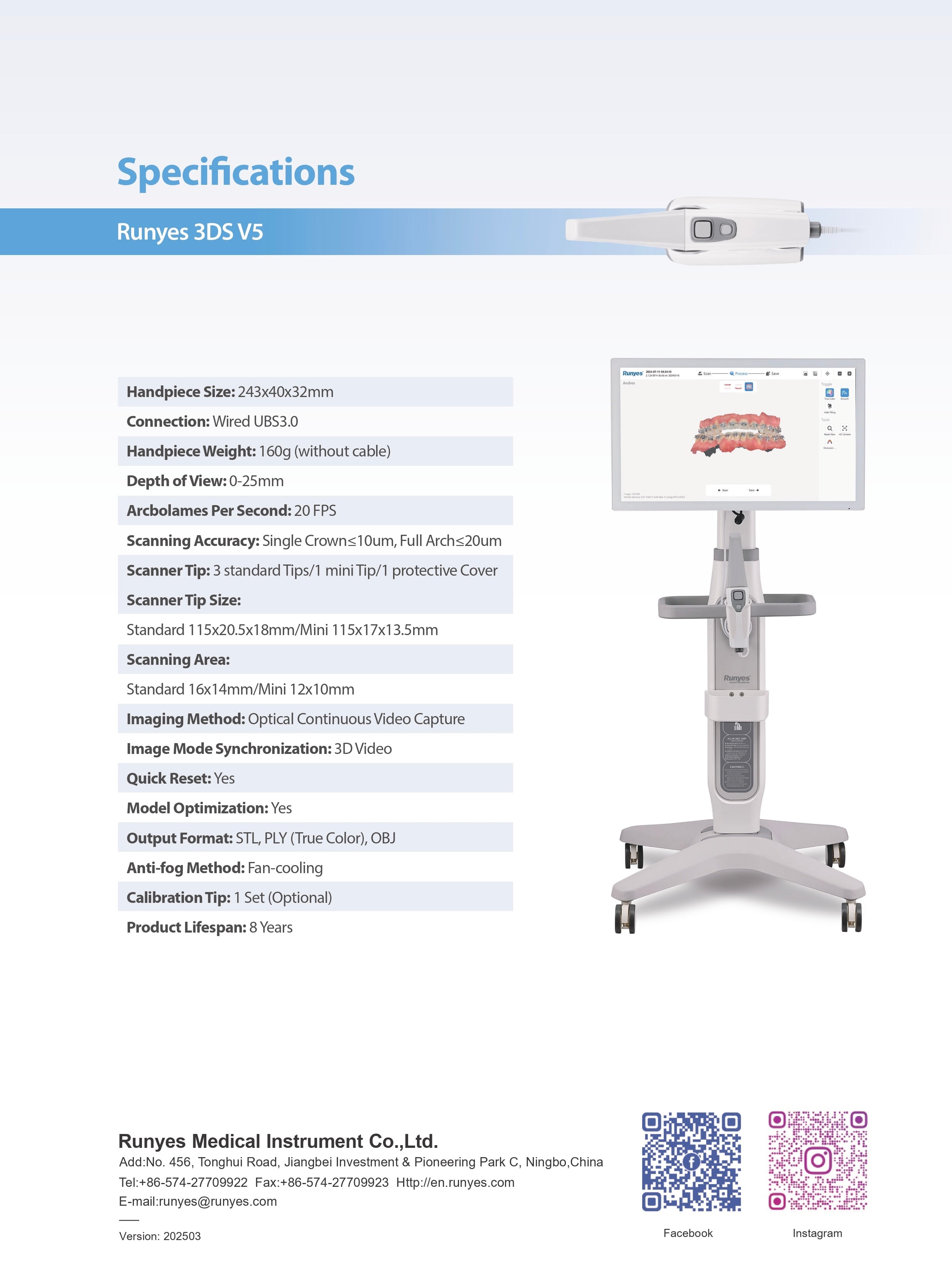 Runyes Intraoral Scanner 3DS V5