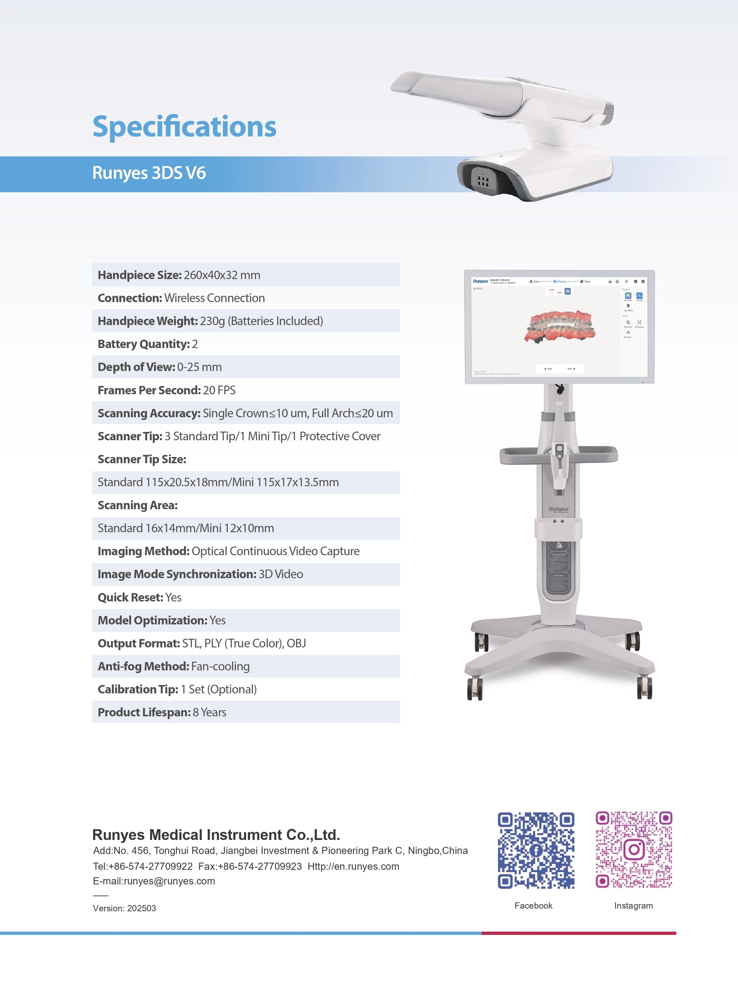 Runyes Intraoral Scanner 3DS V6
